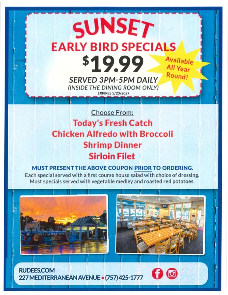 Rudees Early Bird Promo Page